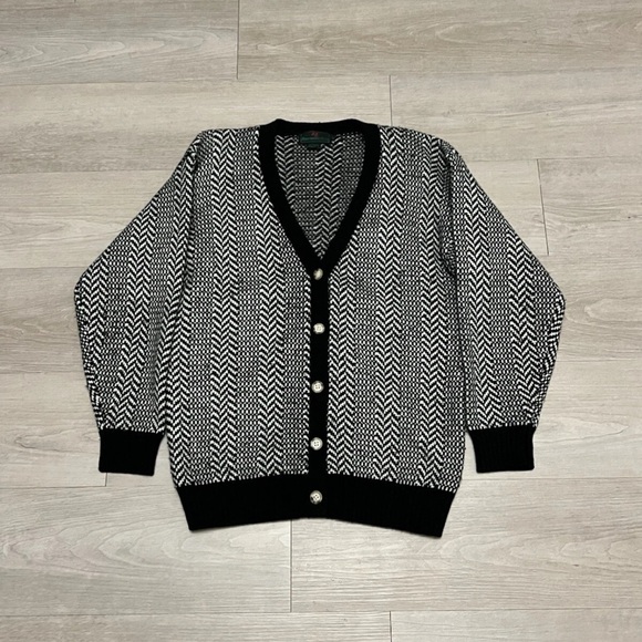 Vintage 70s 80s Abercrombie & Fitch Wool Cardigan Knit Sweater - Picture 1 of 4